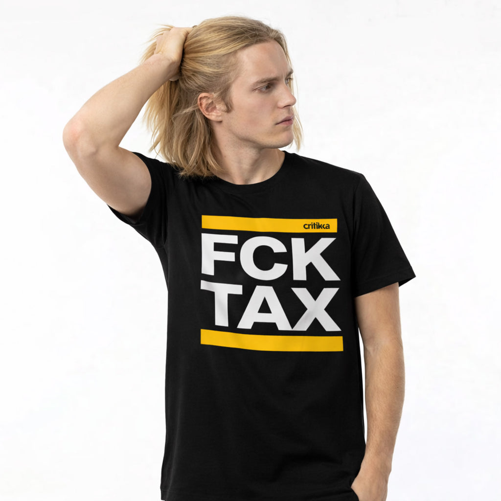 Camiseta manga corta negra - FCK TAX