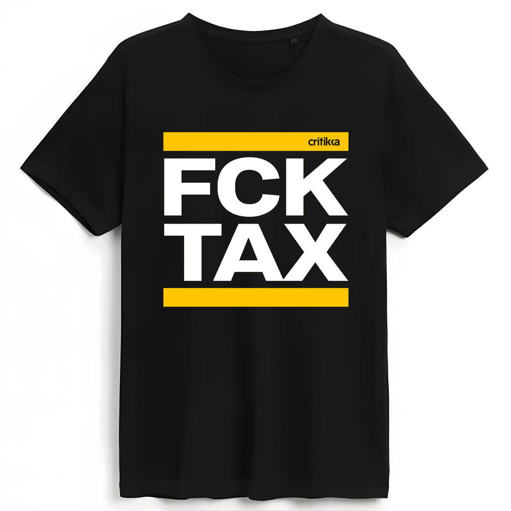 Camiseta manga corta negra - FCK TAX