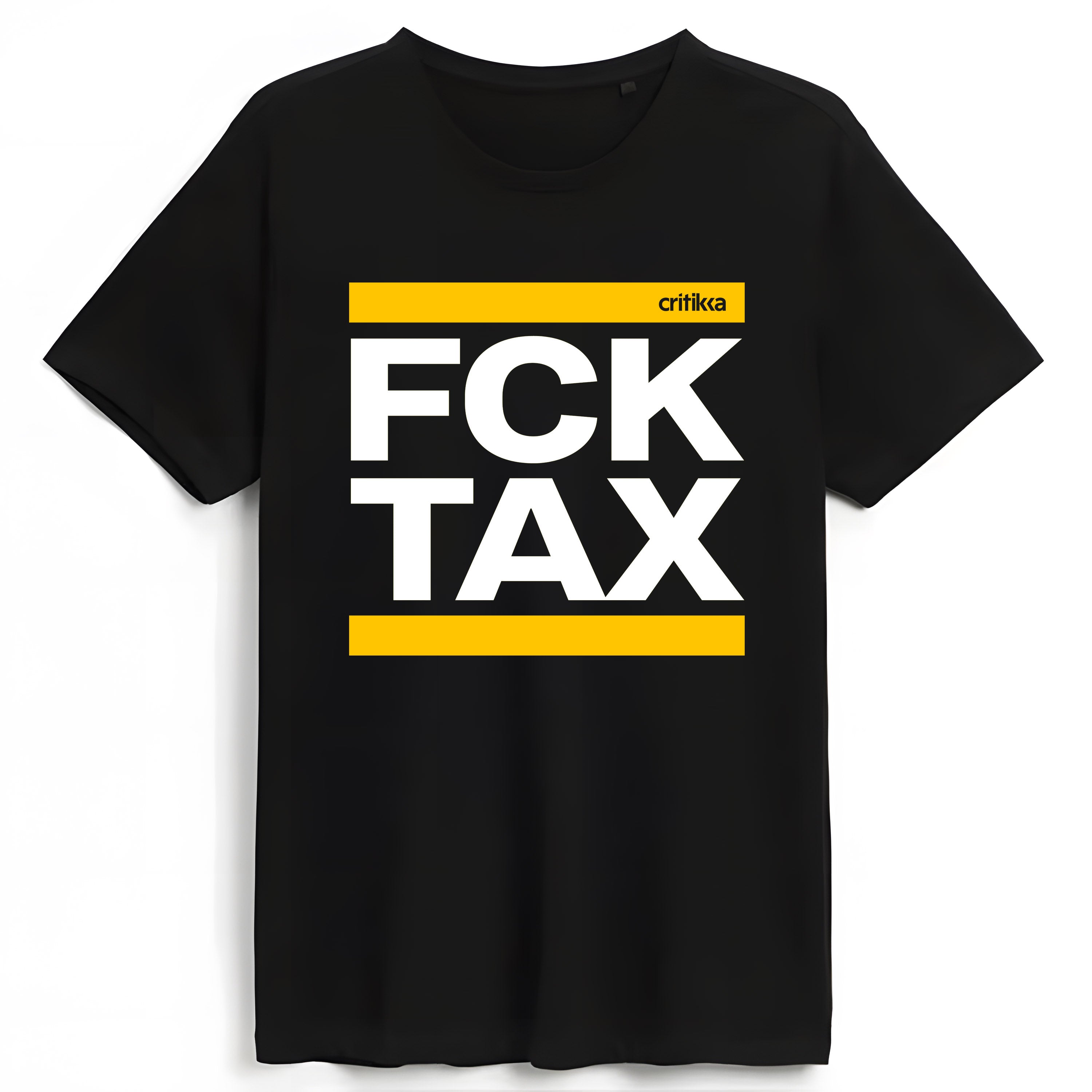 Camiseta manga corta negra - FCK TAX