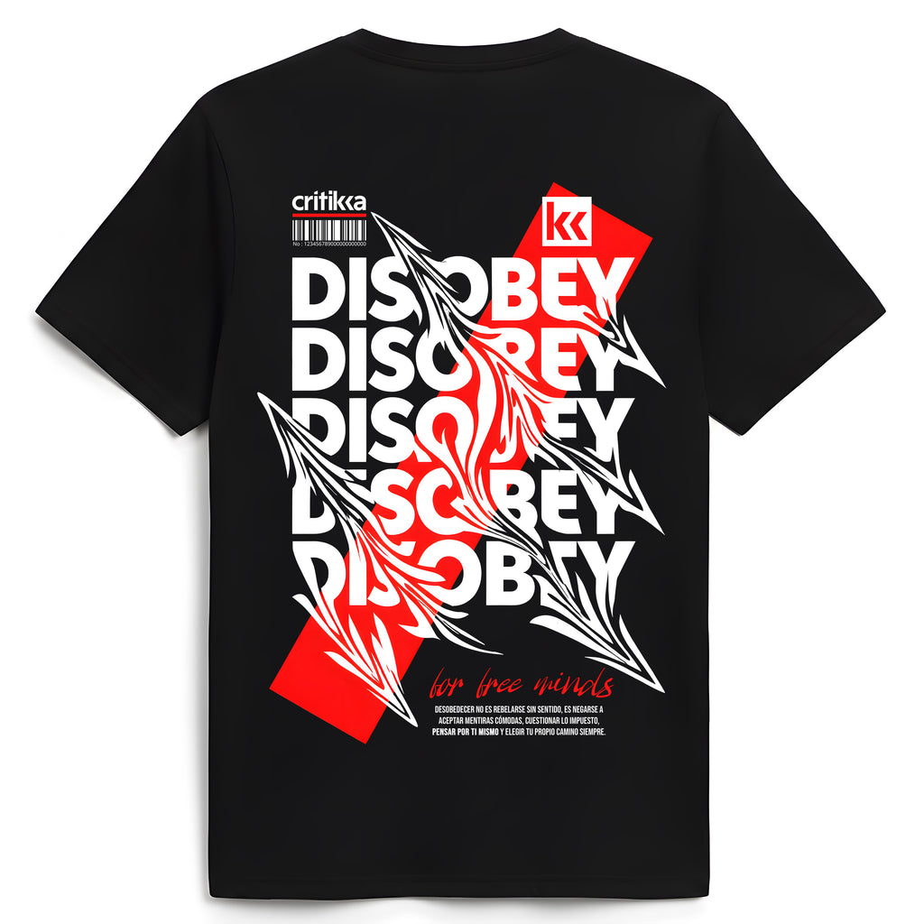 Camiseta manga corta negra - DISOBEY