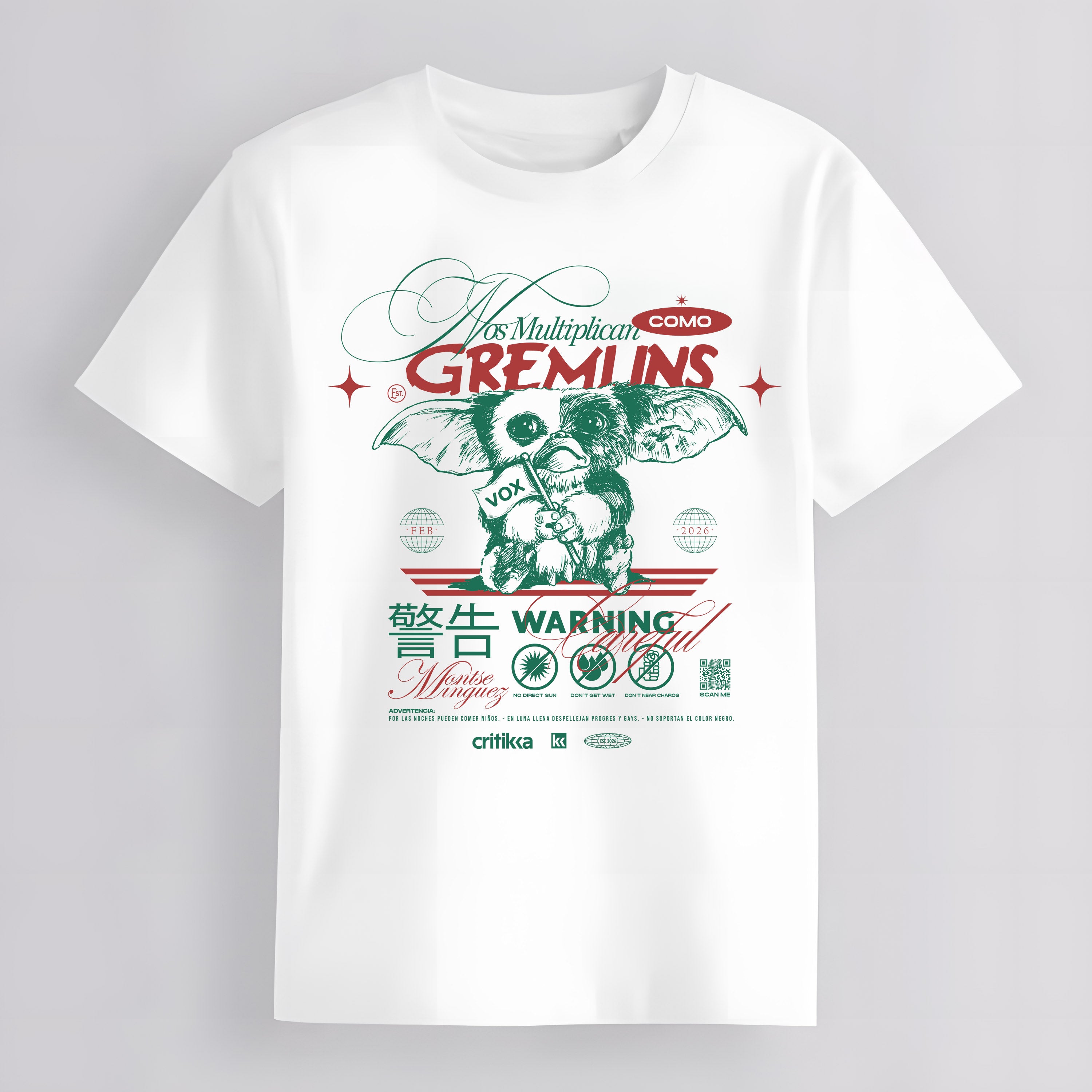 Camiseta manga corta - Nos Multiplican como Gremlins