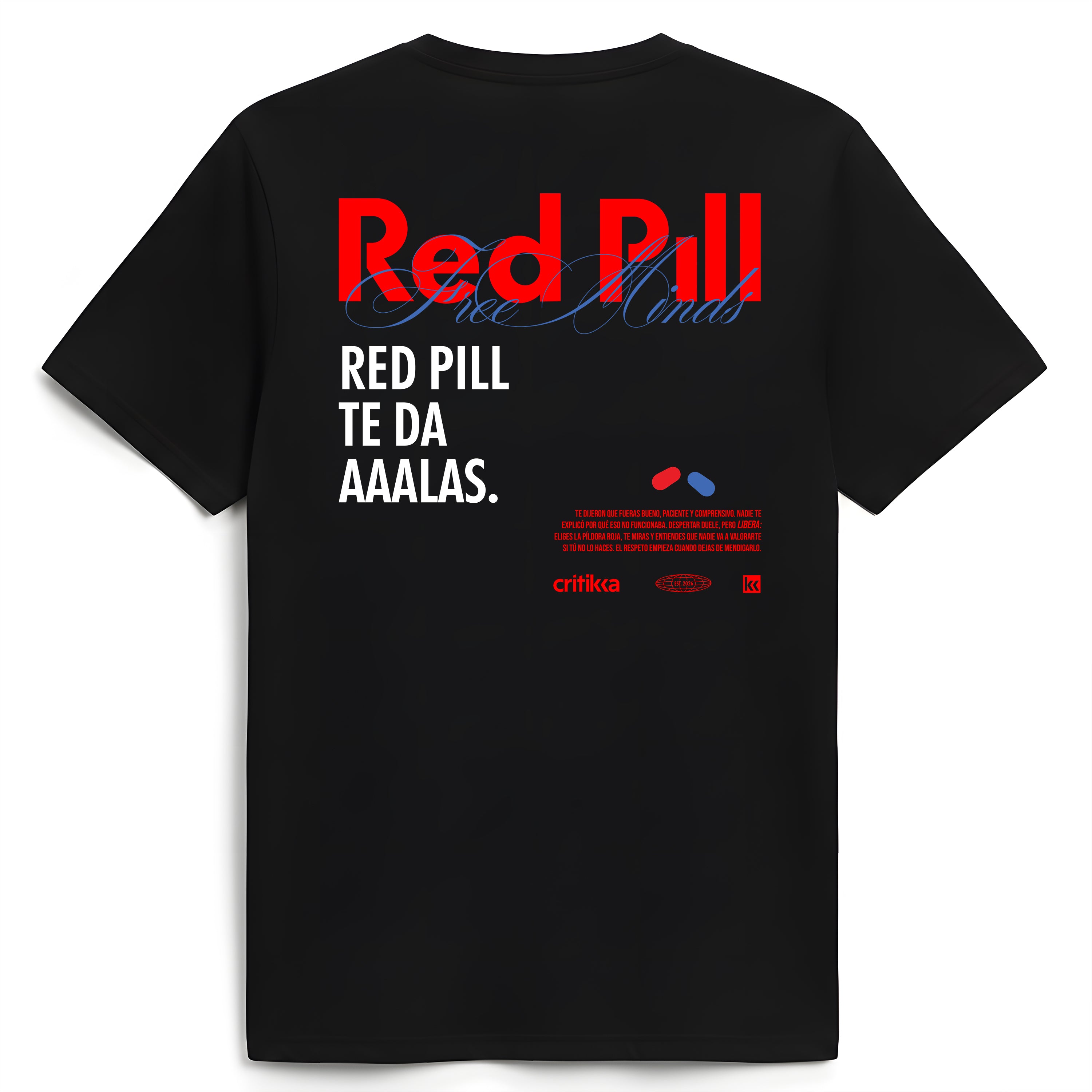 Camiseta manga corta negra - Red Pill